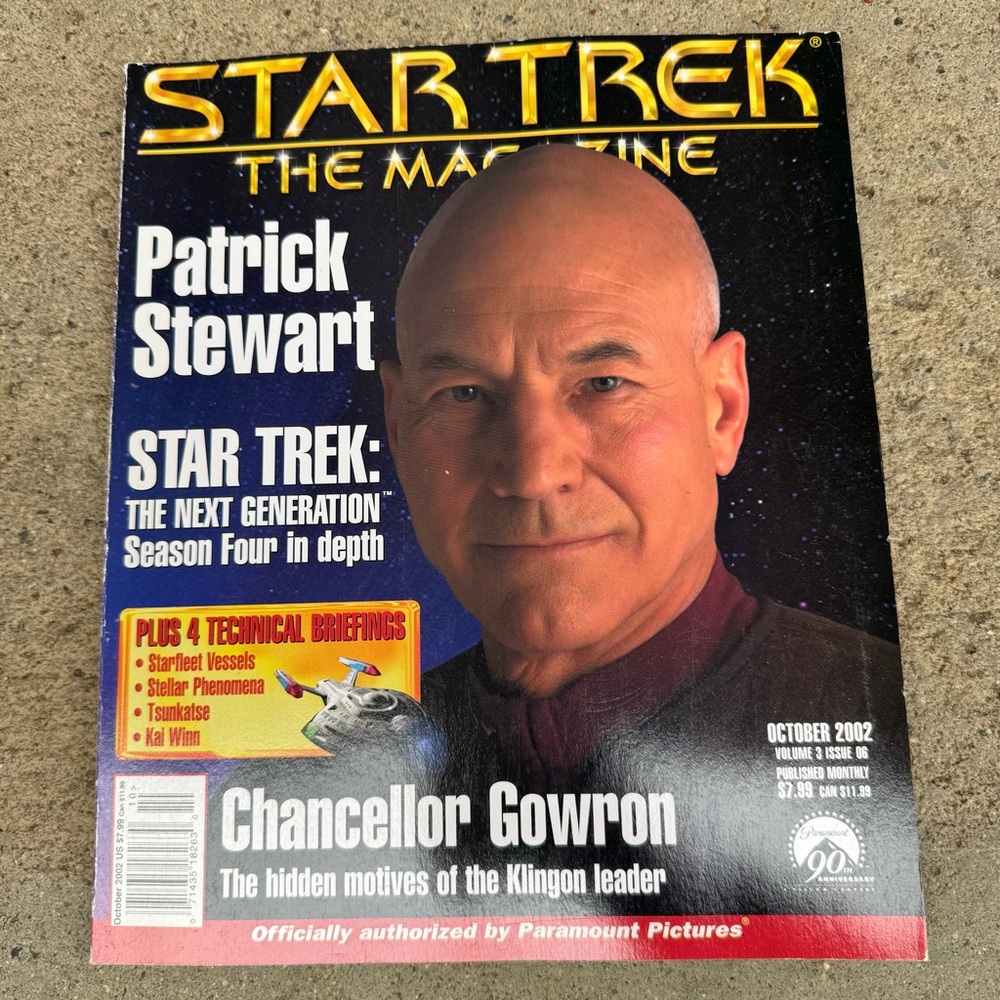 VTG Star Trek The Magazine Patrick Stewart‎ Cover Dec 2000 Issue Nerdcore